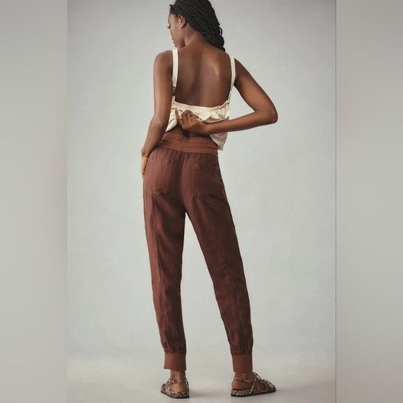 ANTHROPOLOGIE THE NOMAD  BROWN JOGGER PANT Size Med NWOT - Picture 2 of 11